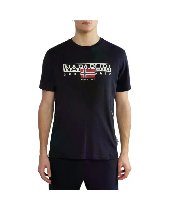 Napapijri Męski T-shirt S-aylmer NP0A4HTO041 Czarny | Sklep Monotox