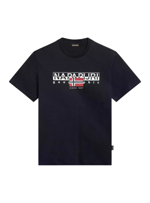 Napapijri Męski T-shirt S-aylmer NP0A4HTO041 Czarny | Sklep Monotox