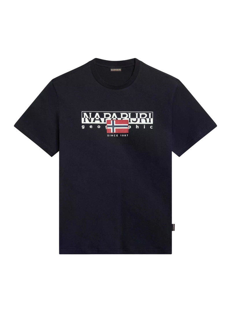 Napapijri Męski T-shirt S-aylmer NP0A4HTO041 Czarny | Sklep Monotox