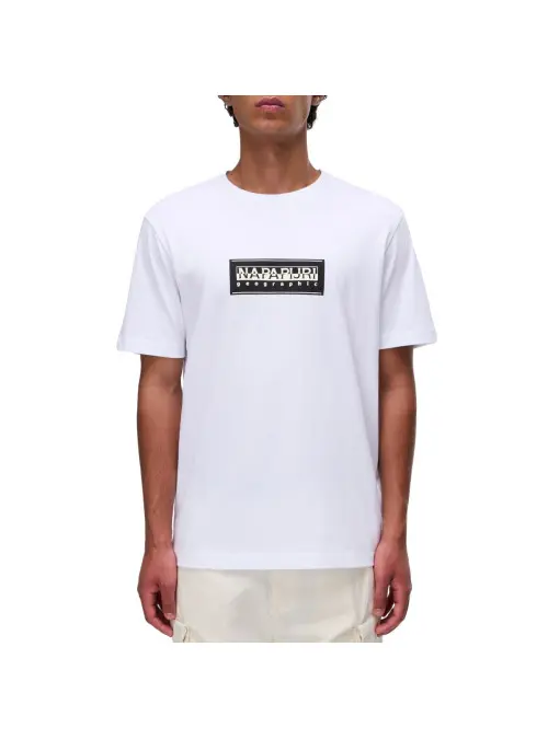 Napapijri Dziecięcy T-shirt S-box Logo Ss NP0A4I3L002 Biały | Sklep Monotox