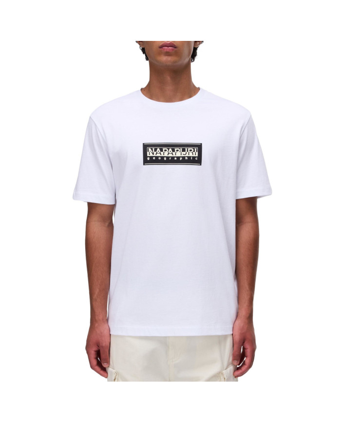 Napapijri Dziecięcy T-shirt S-box Logo Ss NP0A4I3L002 Biały | Sklep Monotox