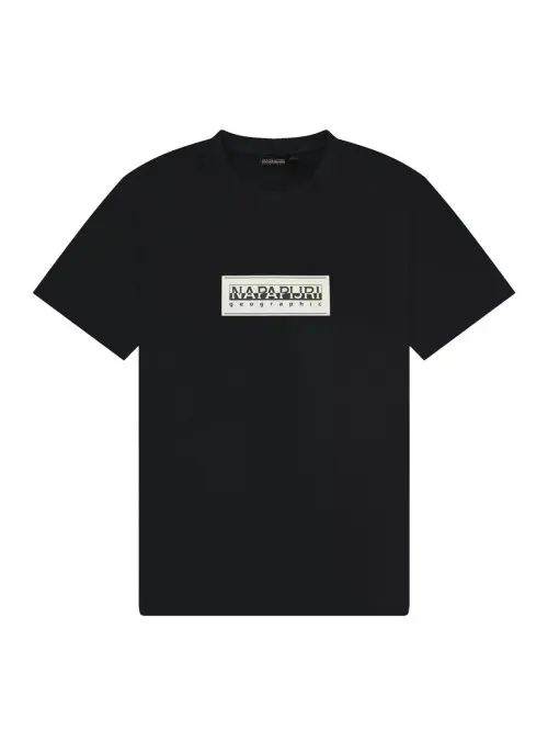 Napapijri Męski T-shirt S-box Logo Ss NP0A4I3L041 Czarny | Sklep Monotox
