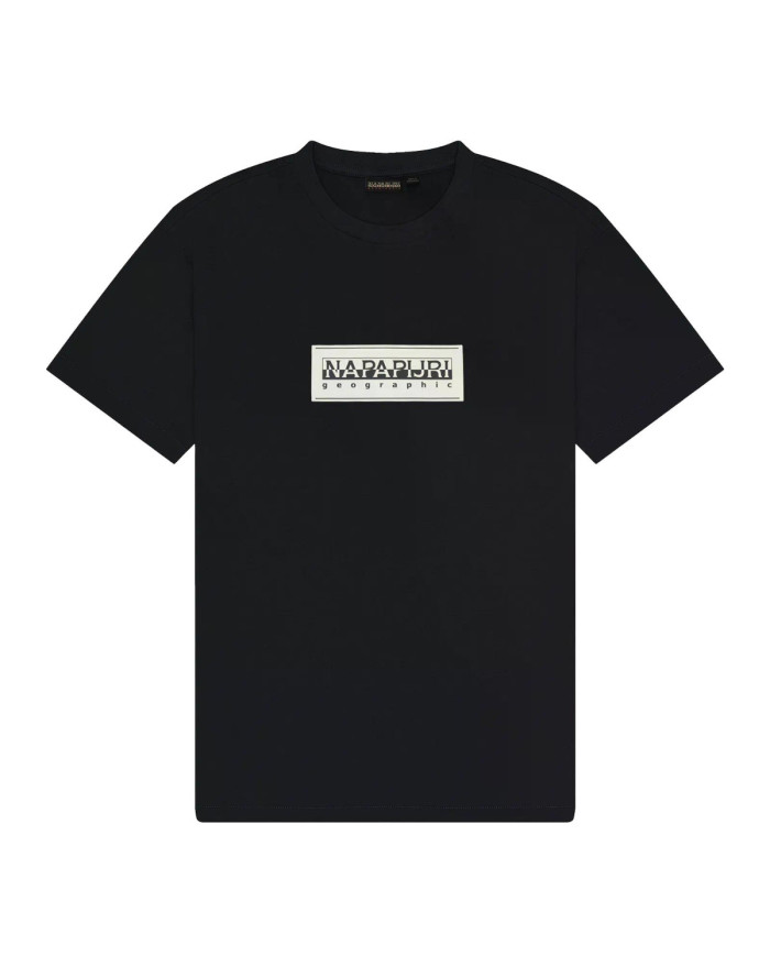 Napapijri Męski T-shirt S-box Logo Ss NP0A4I3L041 Czarny | Sklep Monotox