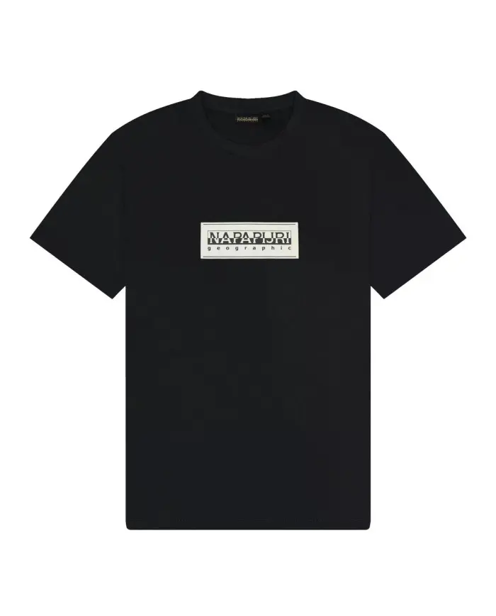 Napapijri Męski T-shirt S-box Logo Ss NP0A4I3L041 Czarny | Sklep Monotox