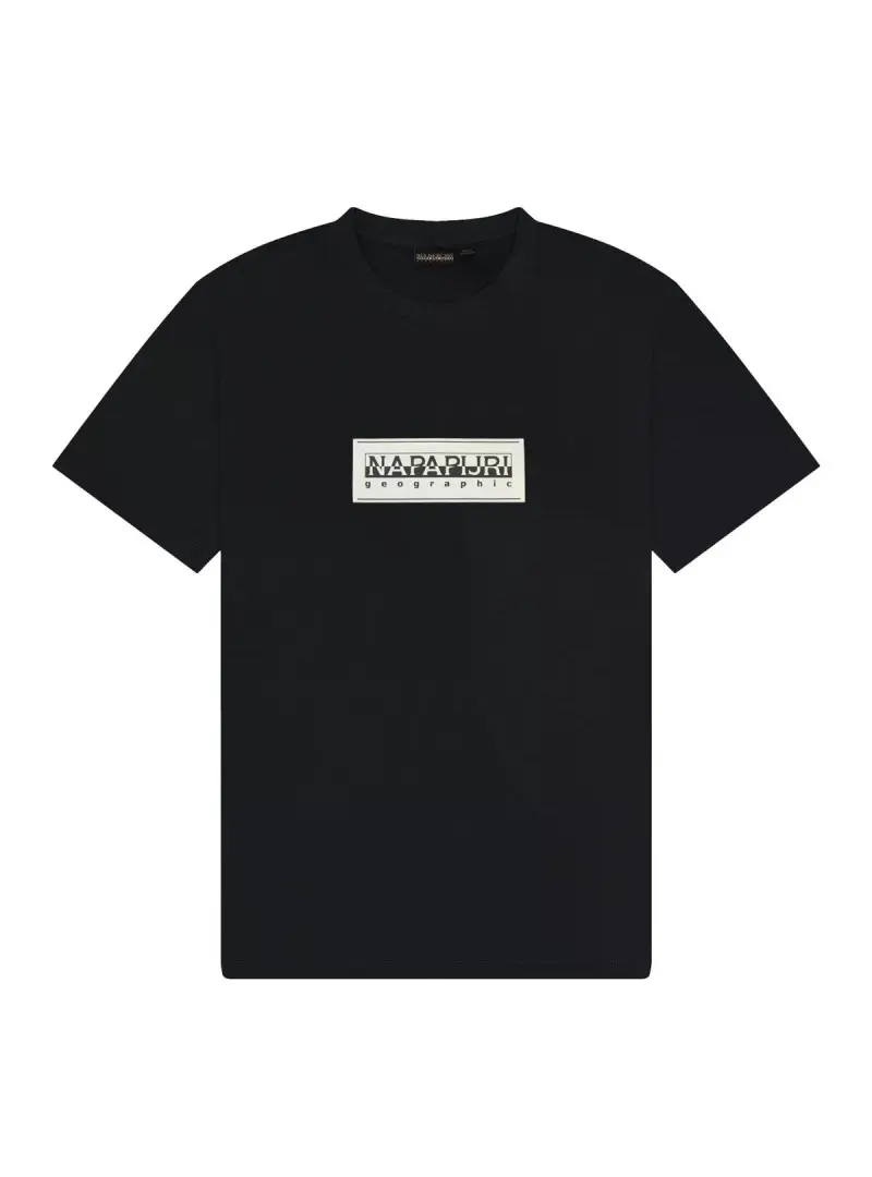 Napapijri Męski T-shirt S-box Logo Ss NP0A4I3L041 Czarny | Sklep Monotox