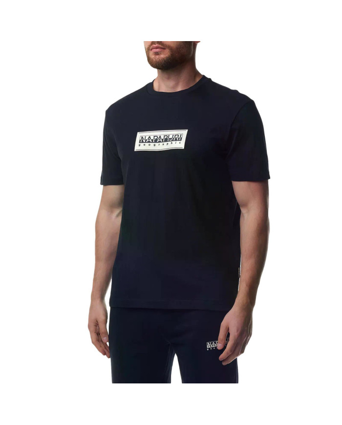 Napapijri Męski T-shirt S-box Logo Ss NP0A4I3L041 Czarny | Sklep Monotox