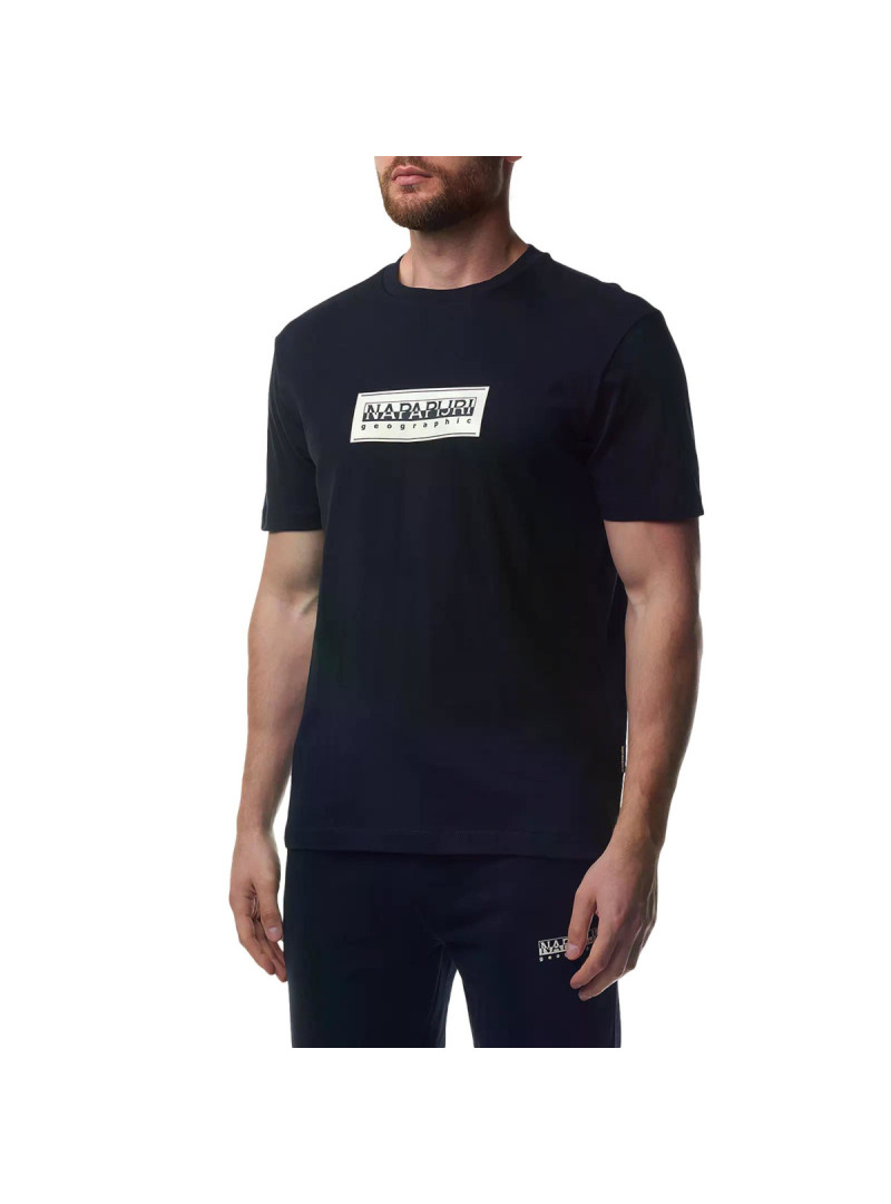 Napapijri Męski T-shirt S-box Logo Ss NP0A4I3L041 Czarny | Sklep Monotox