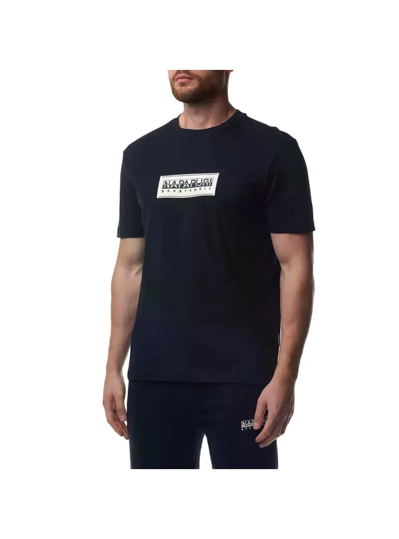 Napapijri Męski T-shirt S-box Logo Ss NP0A4I3L041 Czarny | Sklep Monotox