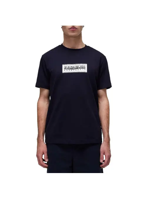 Napapijri Męski T-shirt S-box Logo Ss NP0A4I3L176 Granatowy | Sklep Monotox