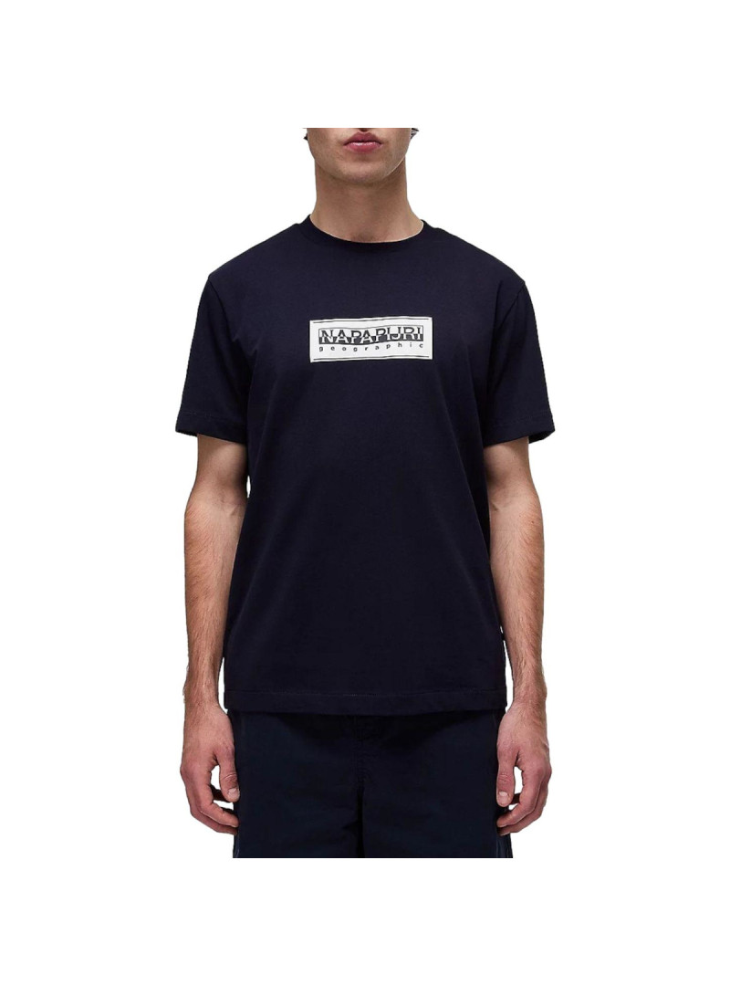 Napapijri Męski T-shirt S-box Logo Ss NP0A4I3L176 Granatowy | Sklep Monotox