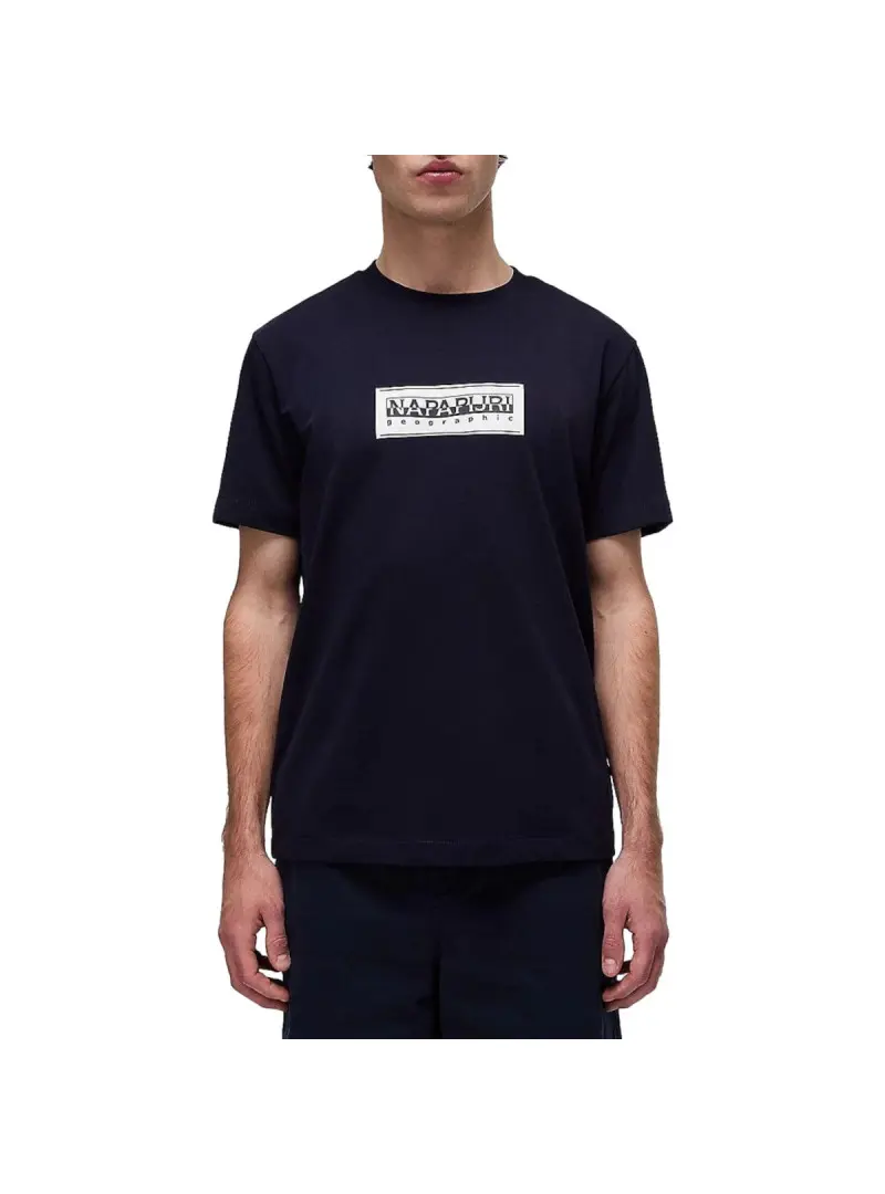Napapijri Męski T-shirt S-box Logo Ss NP0A4I3L176 Granatowy | Sklep Monotox