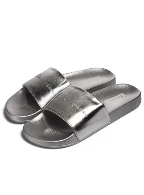 Champion Damskie Klapki Queens Slide S11562EM007 Srebrny | Sklep Monotox