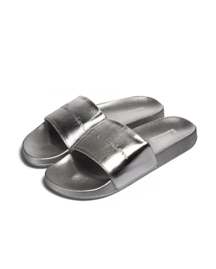 Champion Damskie Klapki Queens Slide S11562EM007 Srebrny | Sklep Monotox