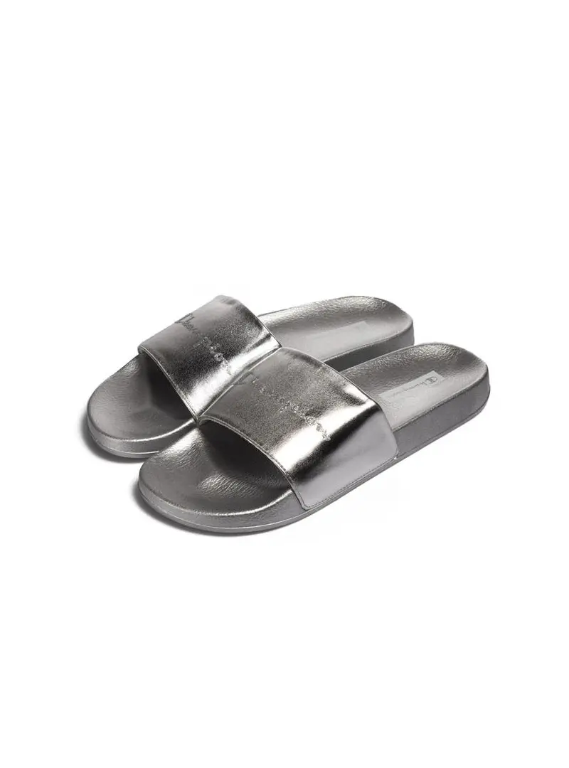 Champion Damskie Klapki Queens Slide S11562EM007 Srebrny | Sklep Monotox