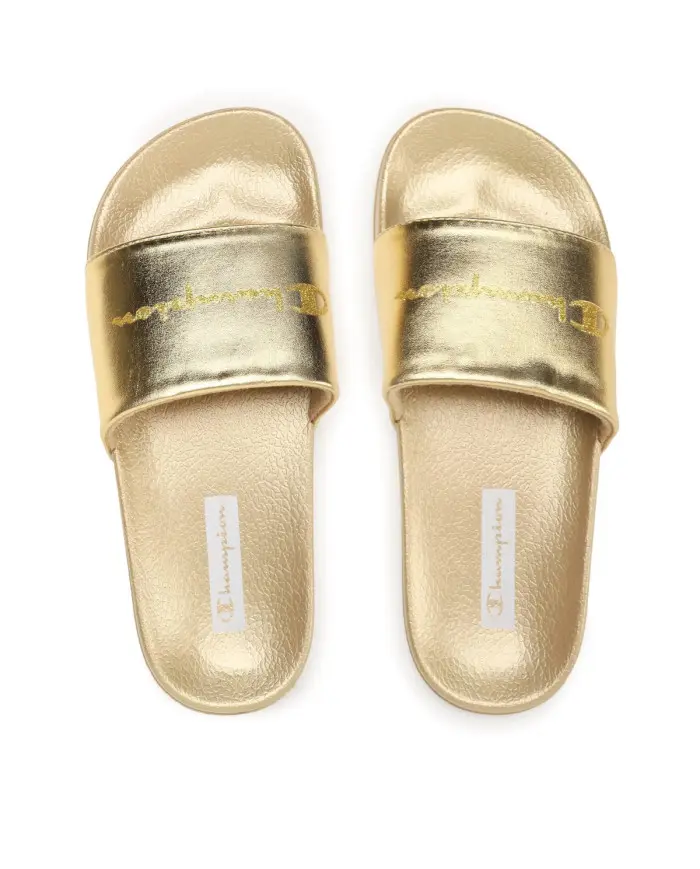 Champion Damskie Klapki Queens Slide S11562YS041 Złoty | Sklep Monotox