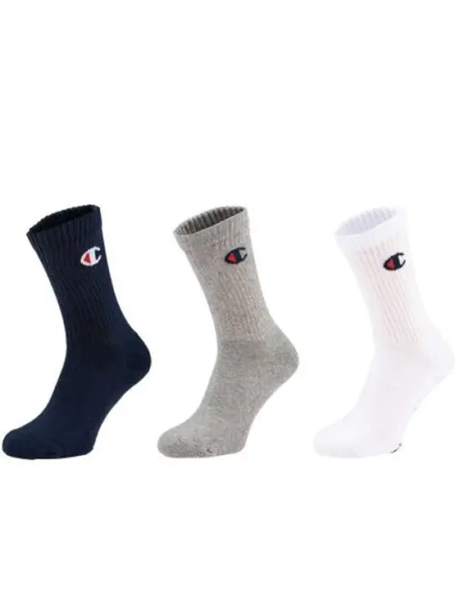 Champion Męskie Skarpety 3 Pack Crew Socks U24558BS517 Szary | Sklep Monotox
