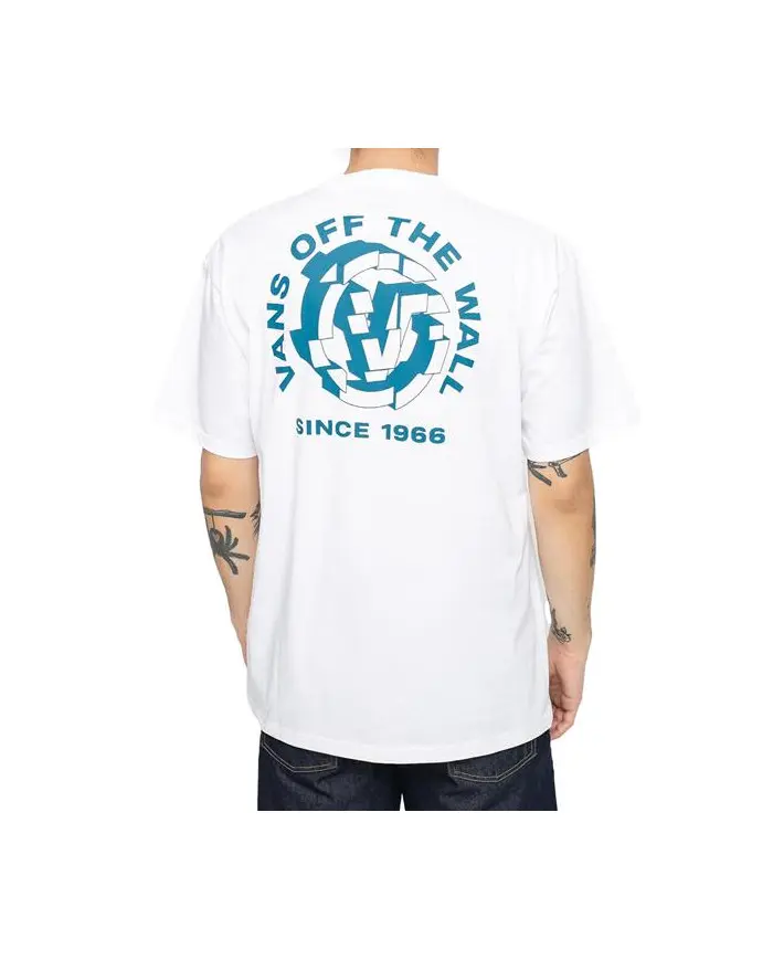 Vans Męski T-shirt Mn Gridlock Ss VN0A54CJWHT1 Biały | Sklep Monotox