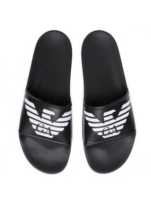 Emporio Armani Męskie Klapki Pool Mod. Slides XL828-X4PS01-A120 Czarny | Sklep Monotox