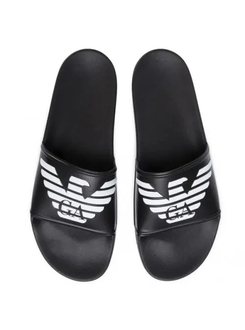 Emporio Armani Męskie Klapki Pool Mod. Slides XL828-X4PS01-A120 Czarny | Sklep Monotox