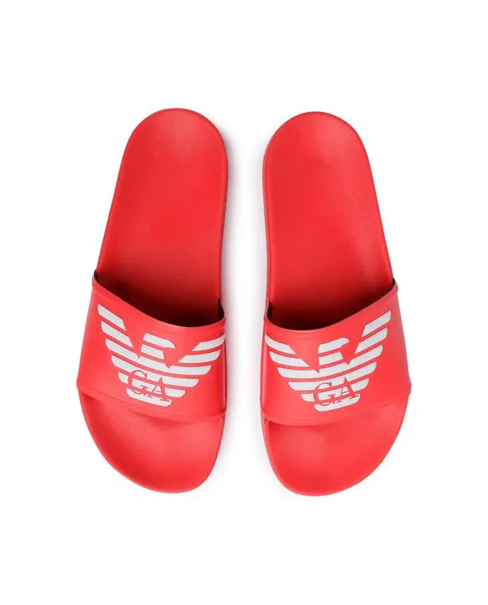 Emporio Armani Męskie Klapki Pool Mod. Slides XL828-X4PS01-M591 Czerwony | Sklep Monotox