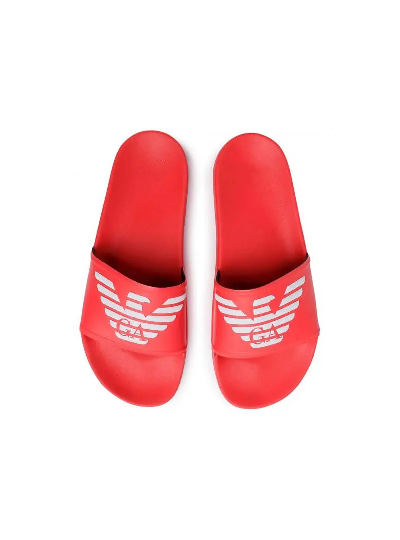 Emporio Armani Męskie Klapki Pool Mod. Slides XL828-X4PS01-M591 Czerwony | Sklep Monotox