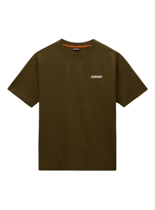 Napapijri Koszulka męska S-SMALL BOX SS DARK OLIVE NP0A88TRG3A - Zielona | Sklep Monotox