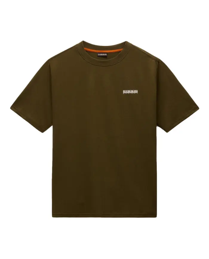 Napapijri Koszulka męska S-SMALL BOX SS DARK OLIVE NP0A88TRG3A - Zielona | Sklep Monotox
