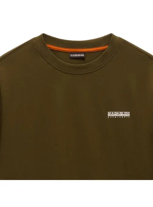 Napapijri Koszulka męska S-SMALL BOX SS DARK OLIVE NP0A88TRG3A - Zielona | Sklep Monotox