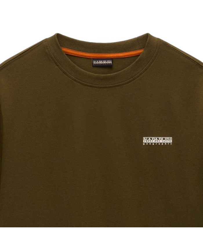 Napapijri Koszulka męska S-SMALL BOX SS DARK OLIVE NP0A88TRG3A - Zielona | Sklep Monotox