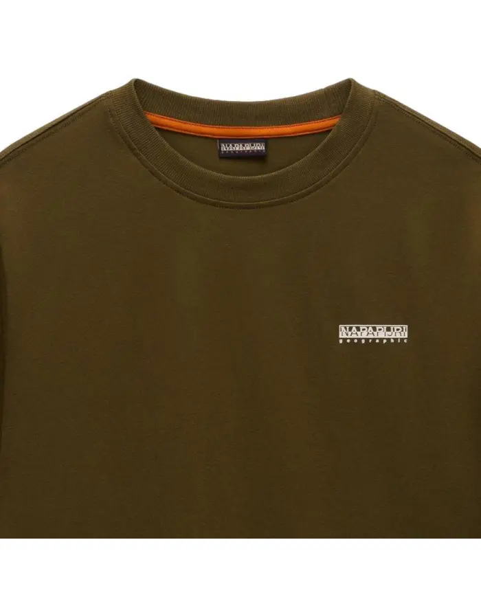 Napapijri Koszulka męska S-SMALL BOX SS DARK OLIVE NP0A88TRG3A - Zielona | Sklep Monotox