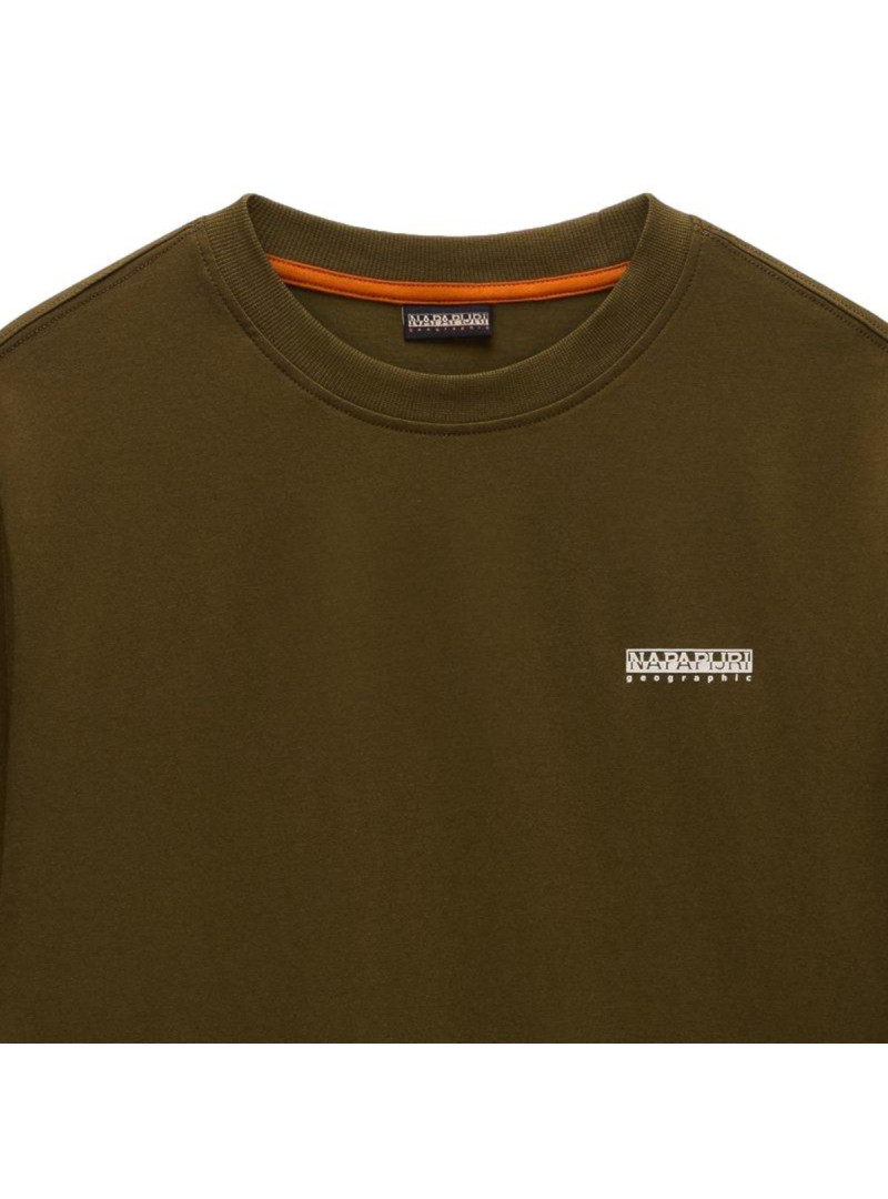 Napapijri Koszulka męska S-SMALL BOX SS DARK OLIVE NP0A88TRG3A - Zielona | Sklep Monotox