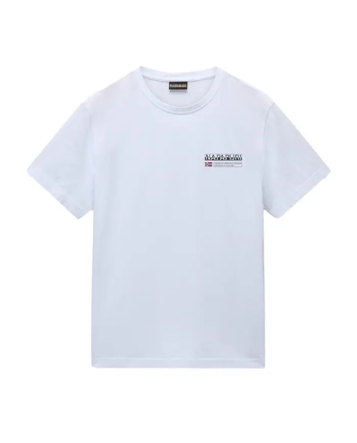 Napapijri Koszulka męska S-KASBA BRIGHTWHITE NP0A4HQQ002 - Biała | Sklep Monotox