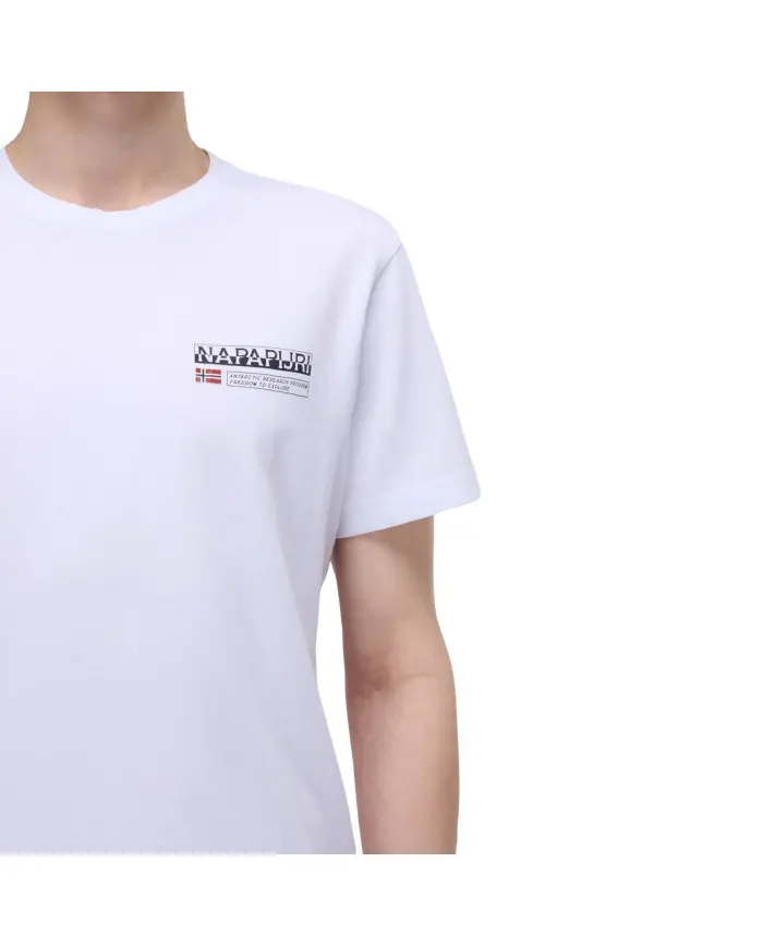 Napapijri Koszulka męska S-KASBA BRIGHTWHITE NP0A4HQQ002 - Biała | Sklep Monotox