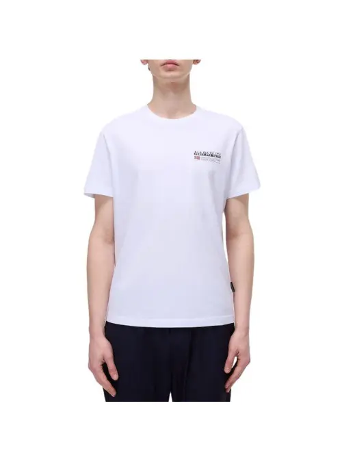 Napapijri Koszulka męska S-KASBA BRIGHTWHITE NP0A4HQQ002 - Biała | Sklep Monotox