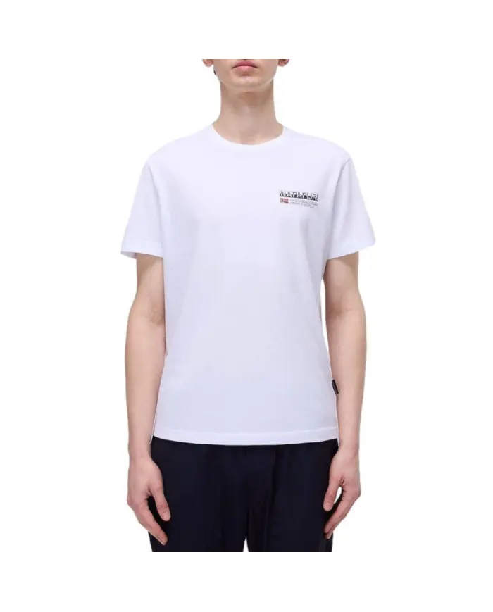 Napapijri Koszulka męska S-KASBA BRIGHTWHITE NP0A4HQQ002 - Biała | Sklep Monotox