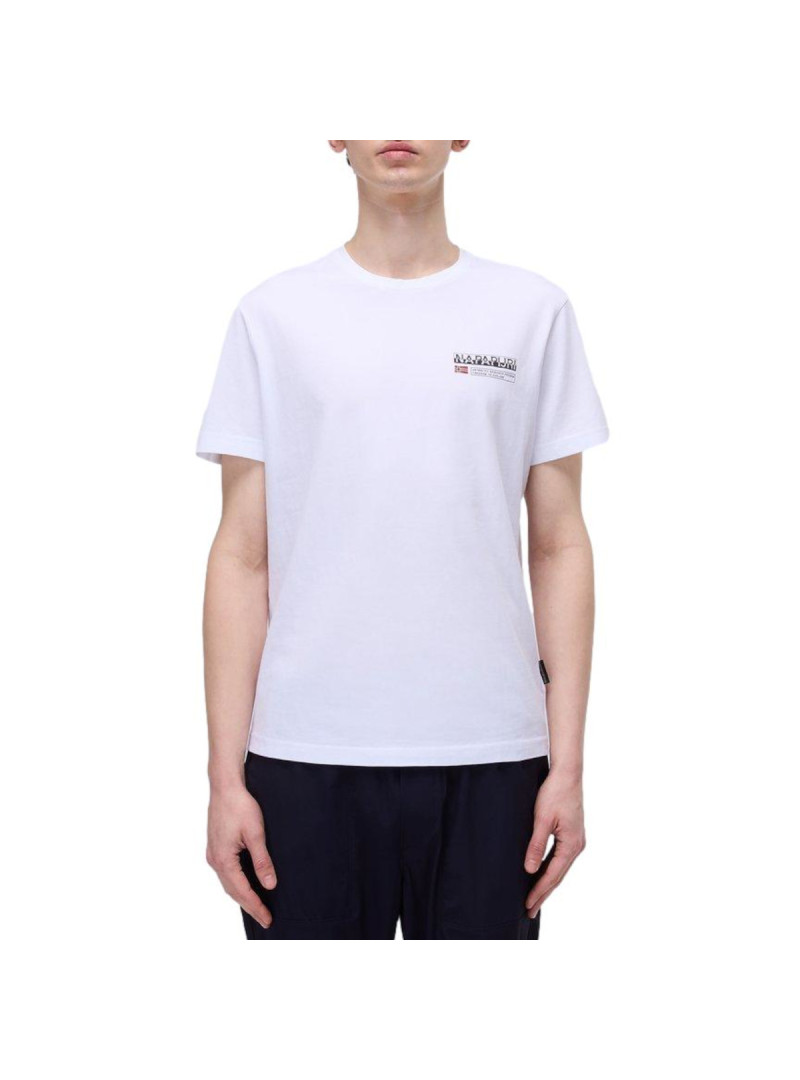 Napapijri Koszulka męska S-KASBA BRIGHTWHITE NP0A4HQQ002 - Biała | Sklep Monotox