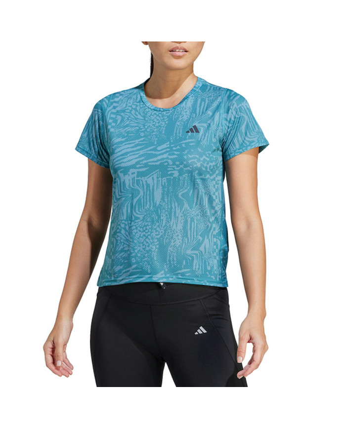 Adidas Koszulka damska adidas Performance RI 3B AOP TEE IL1744 - Niebieska | Sklep Monotox