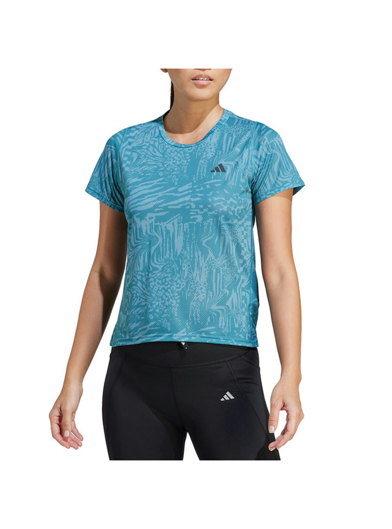 Adidas Koszulka damska adidas Performance RI 3B AOP TEE IL1744 - Niebieska | Sklep Monotox