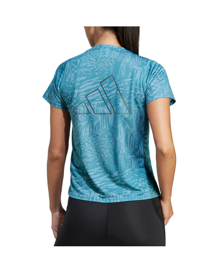 Adidas Koszulka damska adidas Performance RI 3B AOP TEE IL1744 - Niebieska | Sklep Monotox
