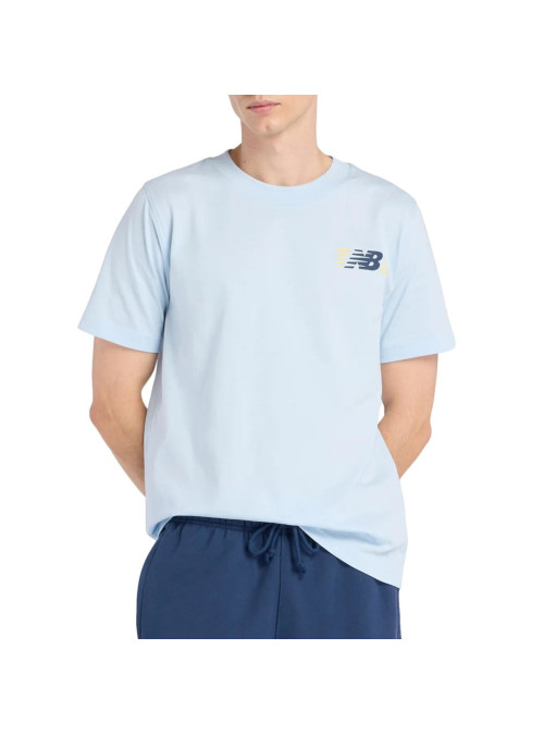 New Balance Koszulka męska LINES T-SHIRT MT6179UMAA1 - Niebieska | Sklep Monotox