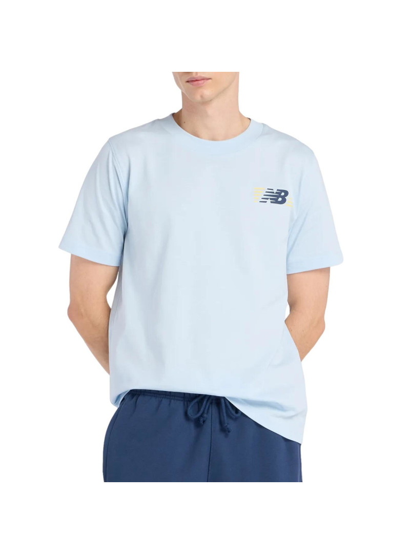 New Balance Koszulka męska LINES T-SHIRT MT6179UMAA1 - Niebieska | Sklep Monotox