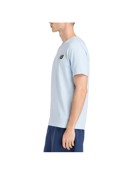 New Balance Koszulka męska LINES T-SHIRT MT6179UMAA1 - Niebieska | Sklep Monotox