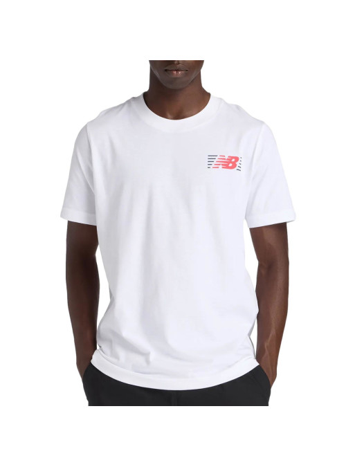 New Balance Koszulka męska LINES T-SHIRT MT6179UMWT - Biała | Sklep Monotox