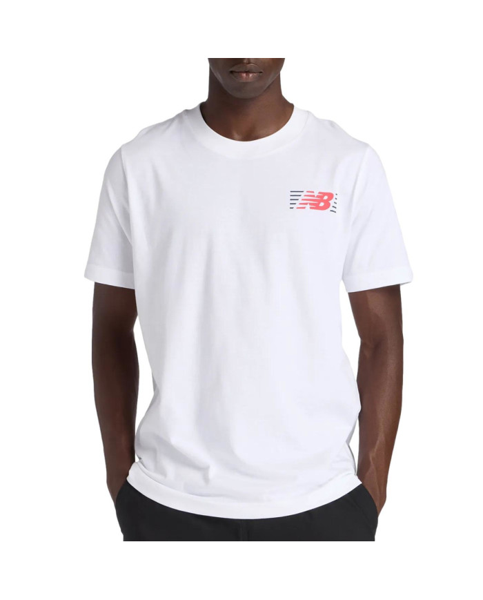 New Balance Koszulka męska LINES T-SHIRT MT6179UMWT - Biała | Sklep Monotox