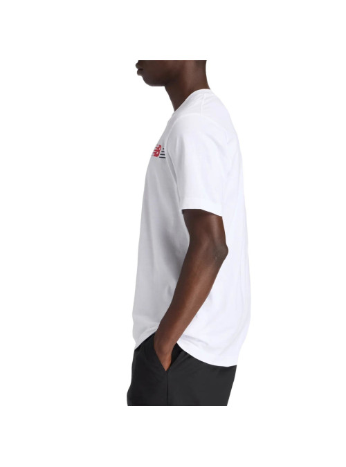 New Balance Koszulka męska LINES T-SHIRT MT6179UMWT - Biała | Sklep Monotox