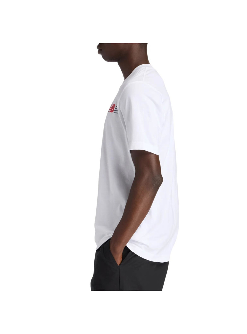 New Balance Koszulka męska LINES T-SHIRT MT6179UMWT - Biała | Sklep Monotox