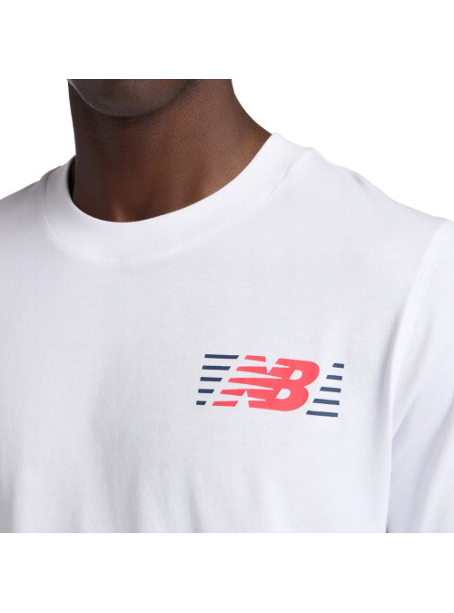 New Balance Koszulka męska LINES T-SHIRT MT6179UMWT - Biała | Sklep Monotox