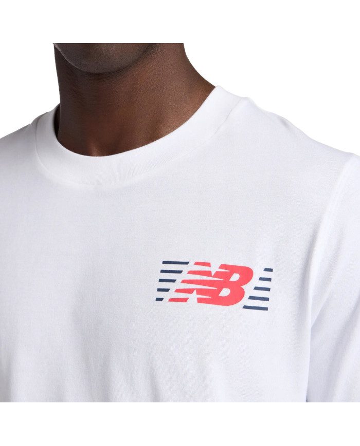 New Balance Koszulka męska LINES T-SHIRT MT6179UMWT - Biała | Sklep Monotox