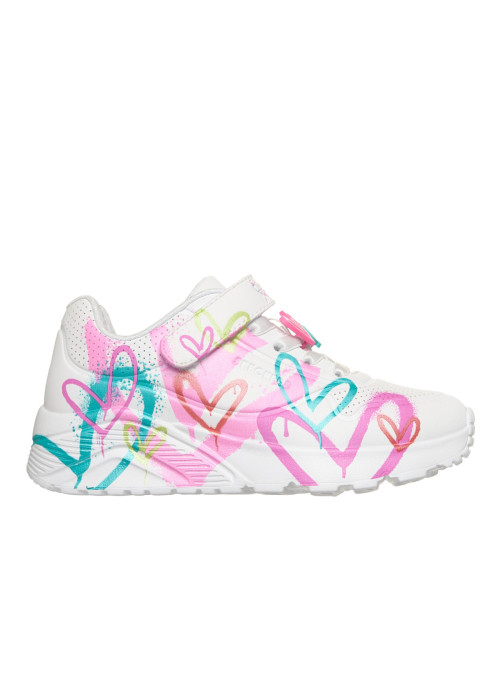 Skechers Buty dziecięce UNO LITE - HEART STATUS 314966LWMLT - Białe | Sklep Monotox