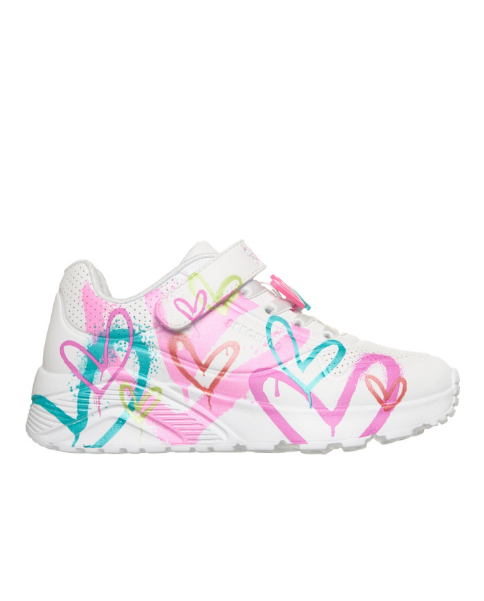 Skechers Buty dziecięce UNO LITE - HEART STATUS 314966LWMLT - Białe | Sklep Monotox
